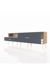 Arges TV Ünitesi Tek Raflı 2 Çekmeceli  176x30x51 Çam-Aytaşı/Antrasit