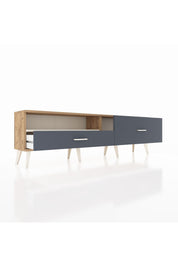 Arges TV Ünitesi Tek Raflı 2 Çekmeceli  176x30x51 Çam-Aytaşı/Antrasit