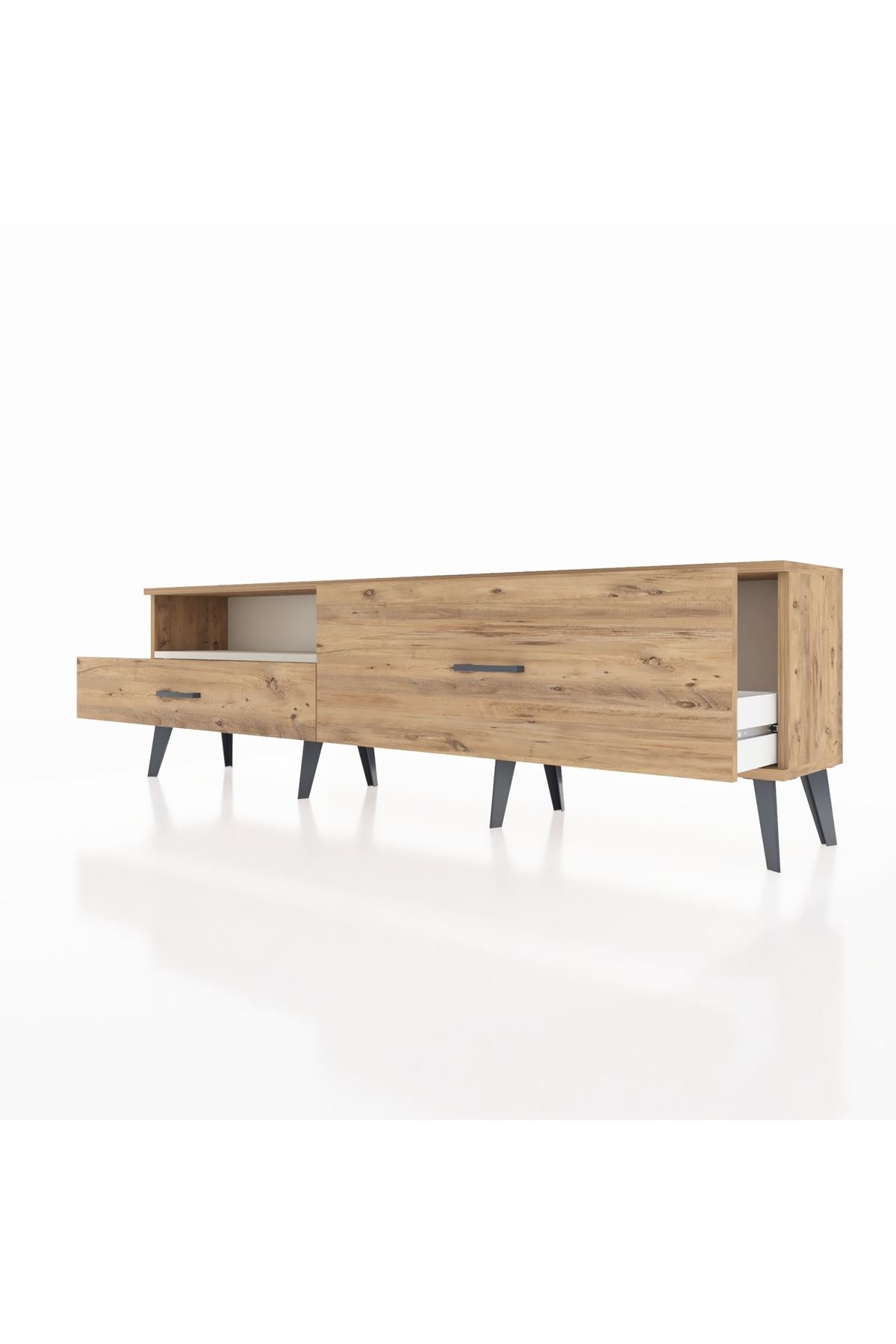 Arges TV Ünitesi Tek Raflı 2 Çekmeceli  176x30x51 Çam-Aytaşı/Çam