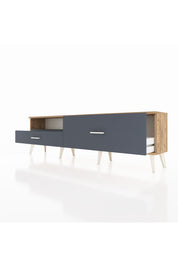 Arges TV Ünitesi Tek Raflı 2 Çekmeceli  176x30x51 Çam-Antrasit/Antrasit