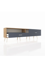 Arges TV Ünitesi Tek Raflı 2 Çekmeceli  176x30x51 Çam-Antrasit/Antrasit