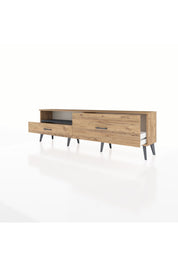 Arges TV Ünitesi Tek Raflı 2 Çekmeceli  176x30x51 Çam-Antrasit/Çam