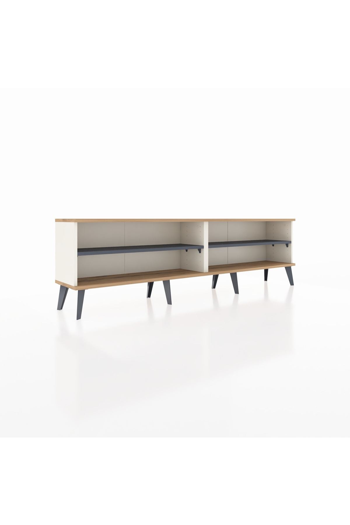 Arges TV Ünitesi 2 Raflı  176x30x51 Aytaşı-Çam/Antrasit