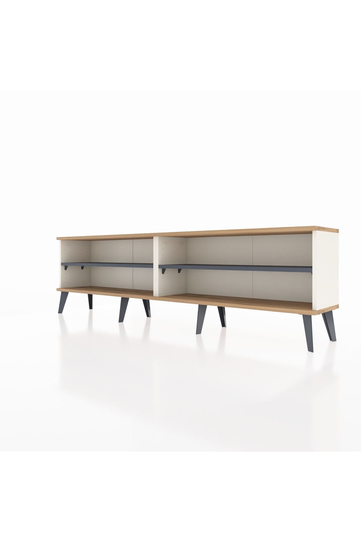 Arges TV Ünitesi 2 Raflı  176x30x51 Aytaşı-Çam/Antrasit