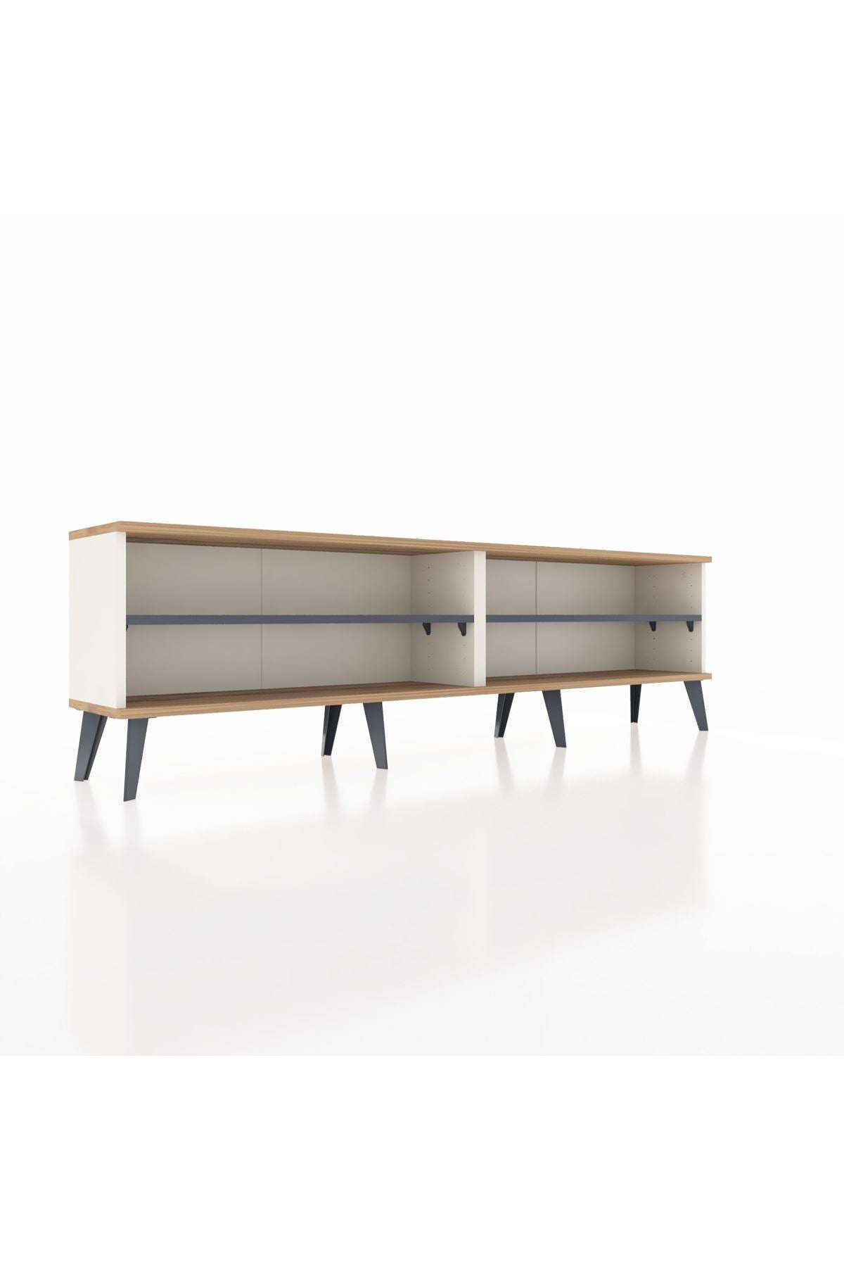 Arges TV Ünitesi 2 Raflı  176x30x51 Aytaşı-Çam/Antrasit