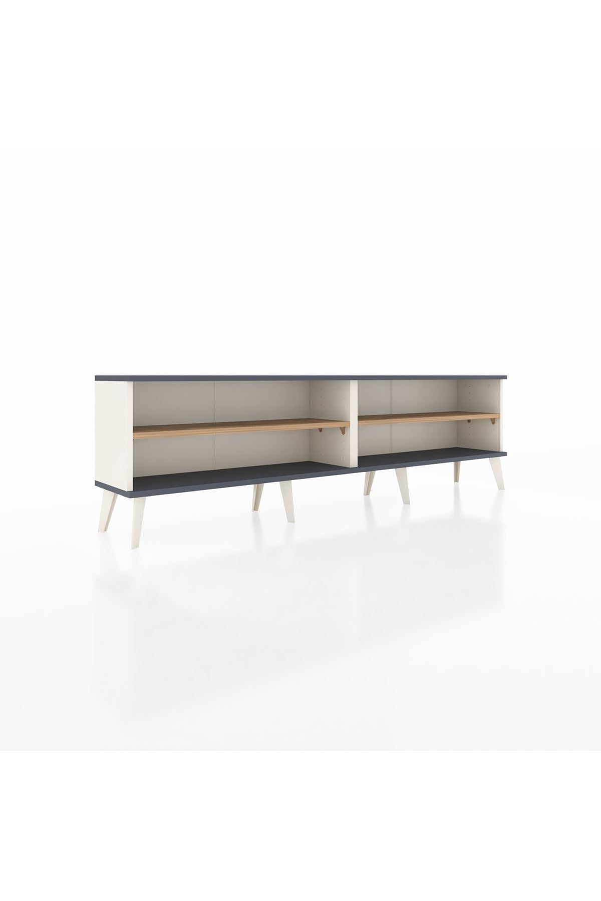 Arges TV Ünitesi 2 Raflı  176x30x51 Aytaşı-Antrasit/Çam