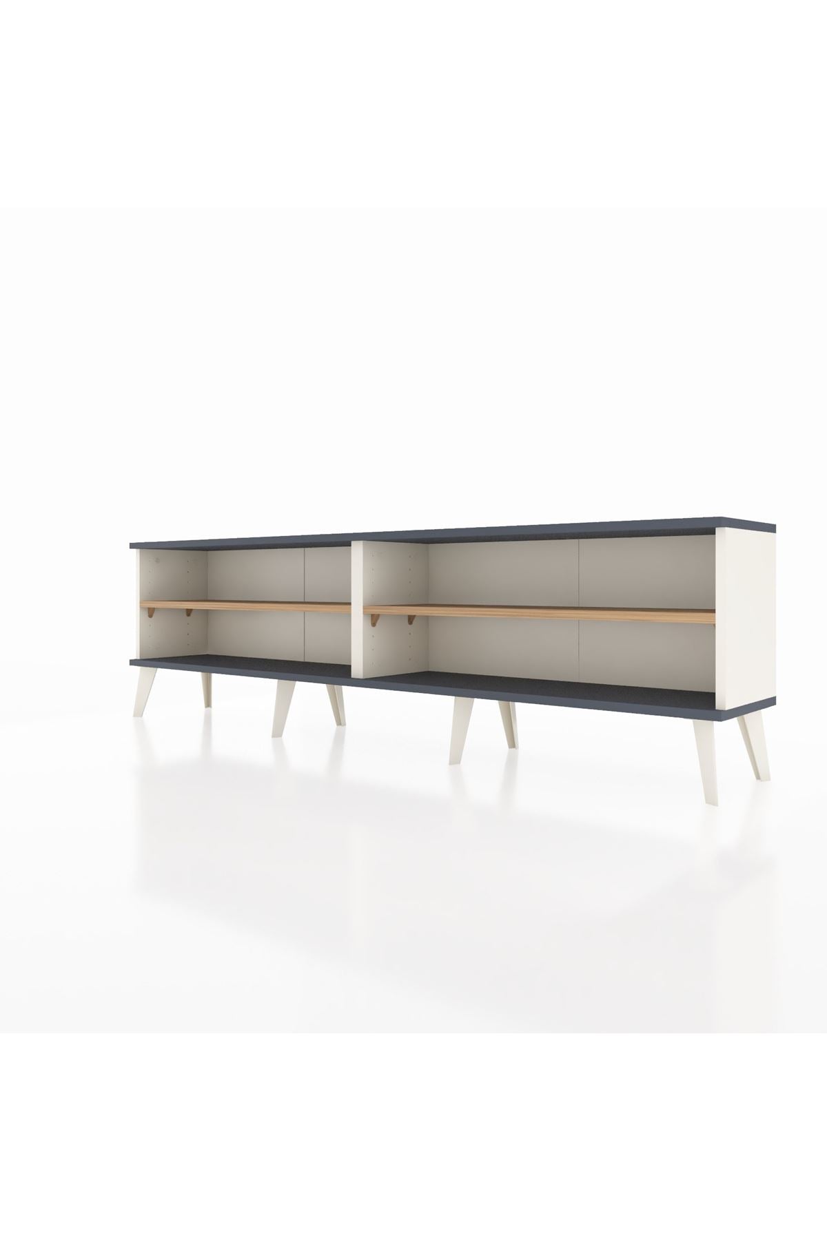 Arges TV Ünitesi 2 Raflı  176x30x51 Aytaşı-Antrasit/Çam