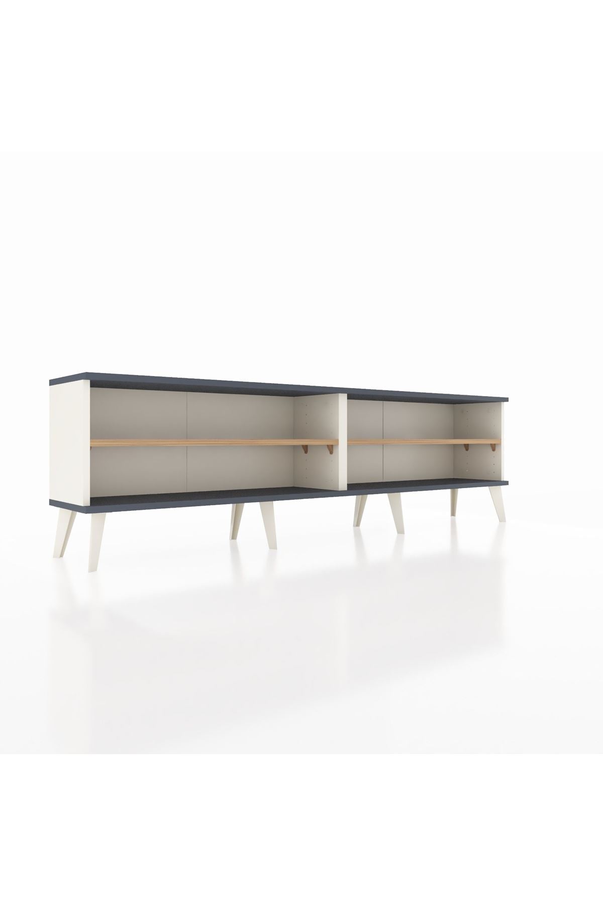 Arges TV Ünitesi 2 Raflı  176x30x51 Aytaşı-Antrasit/Çam