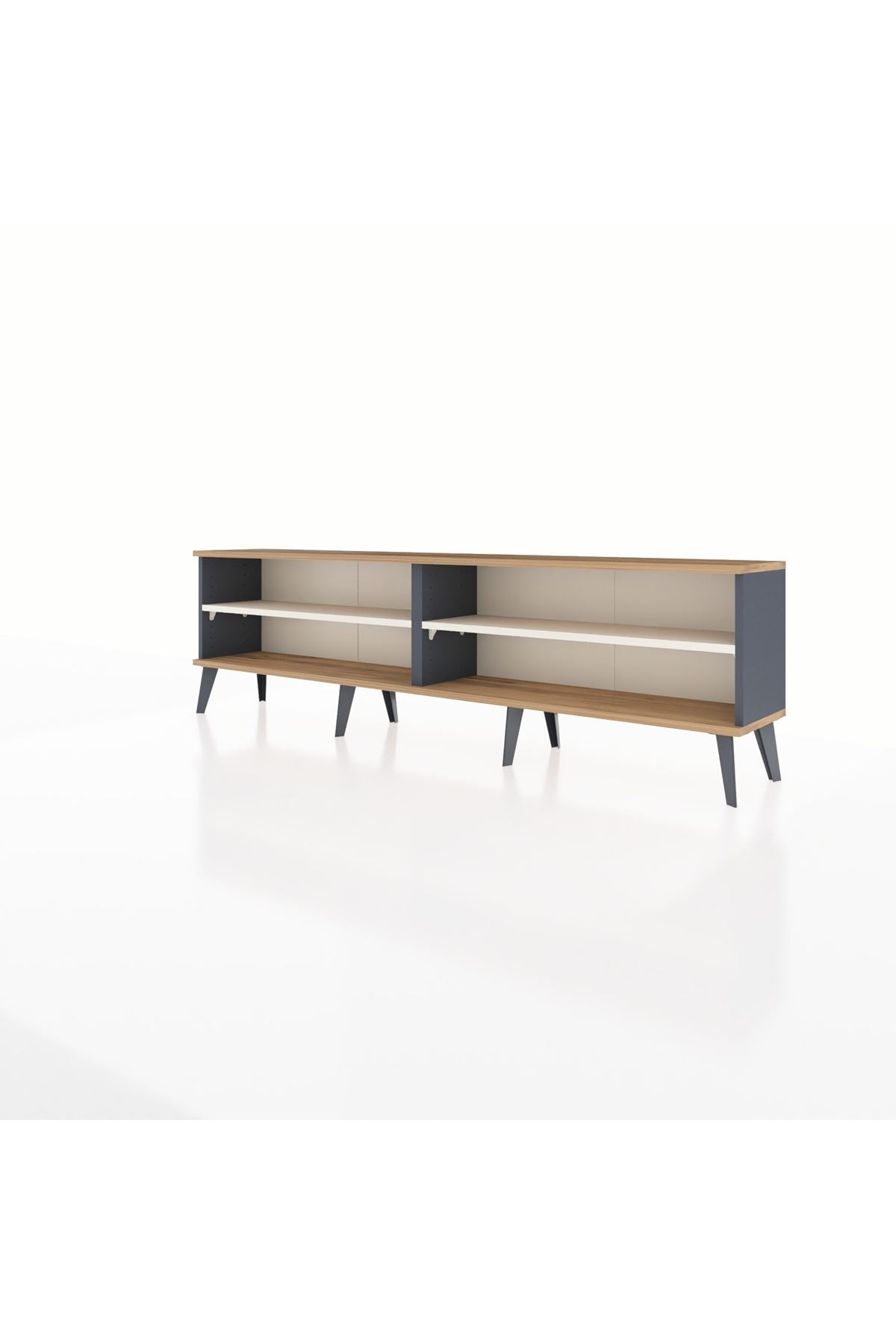 Arges TV Ünitesi 2 Raflı  176x30x51 Antrasit-Çam/Aytaşı