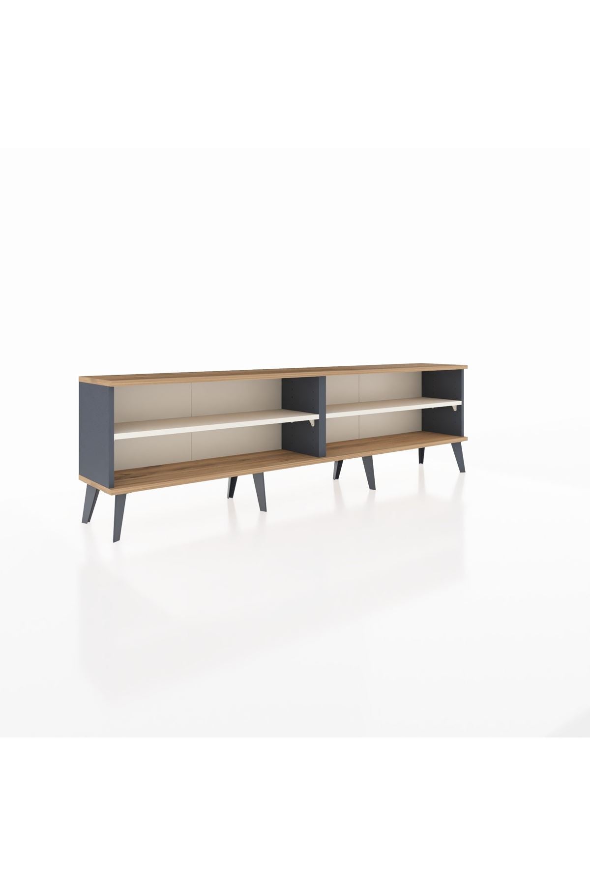 Arges TV Ünitesi 2 Raflı  176x30x51 Antrasit-Çam/Aytaşı