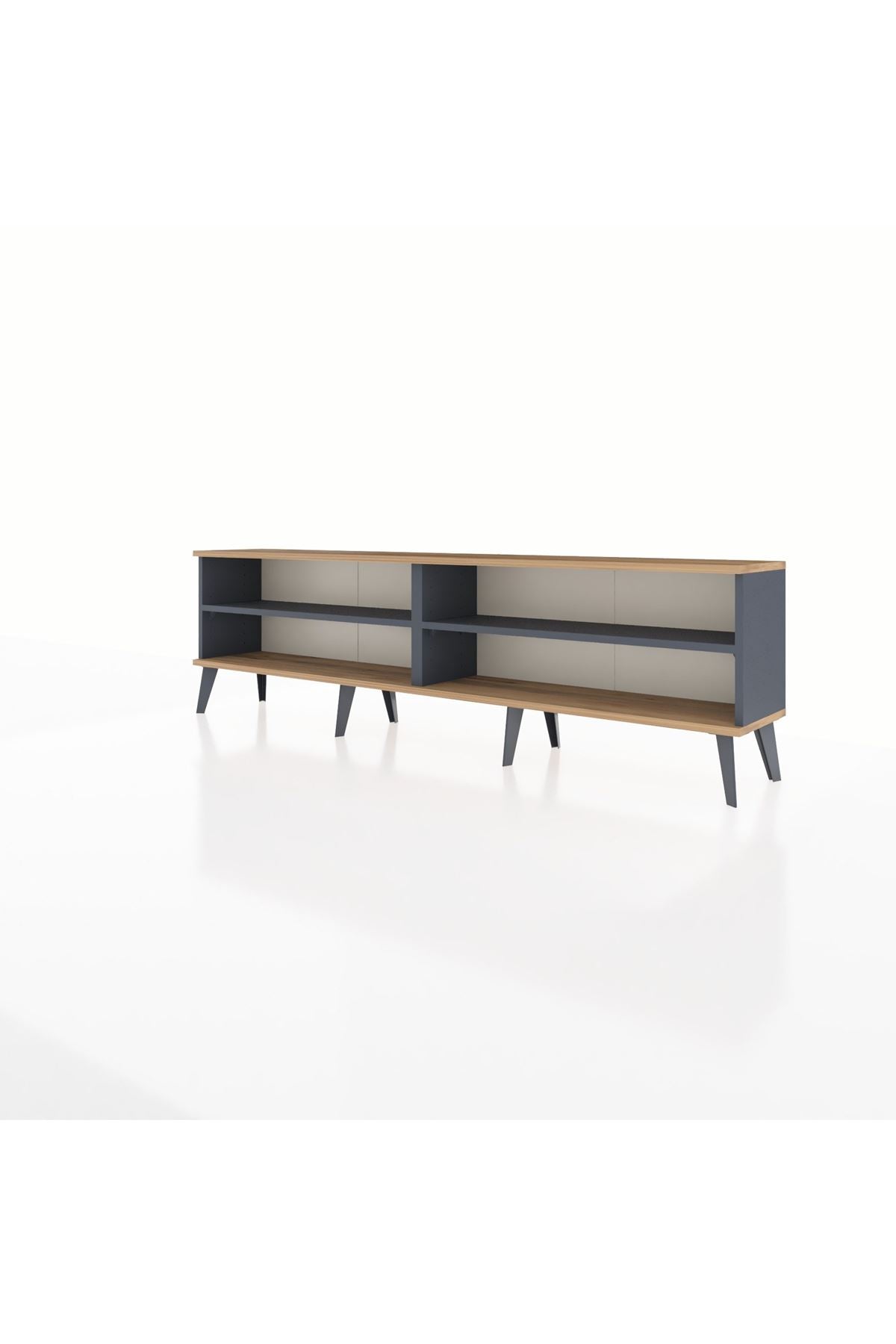 Arges TV Ünitesi 2 Raflı  176x30x51 Antrasit-Çam/Antrasit