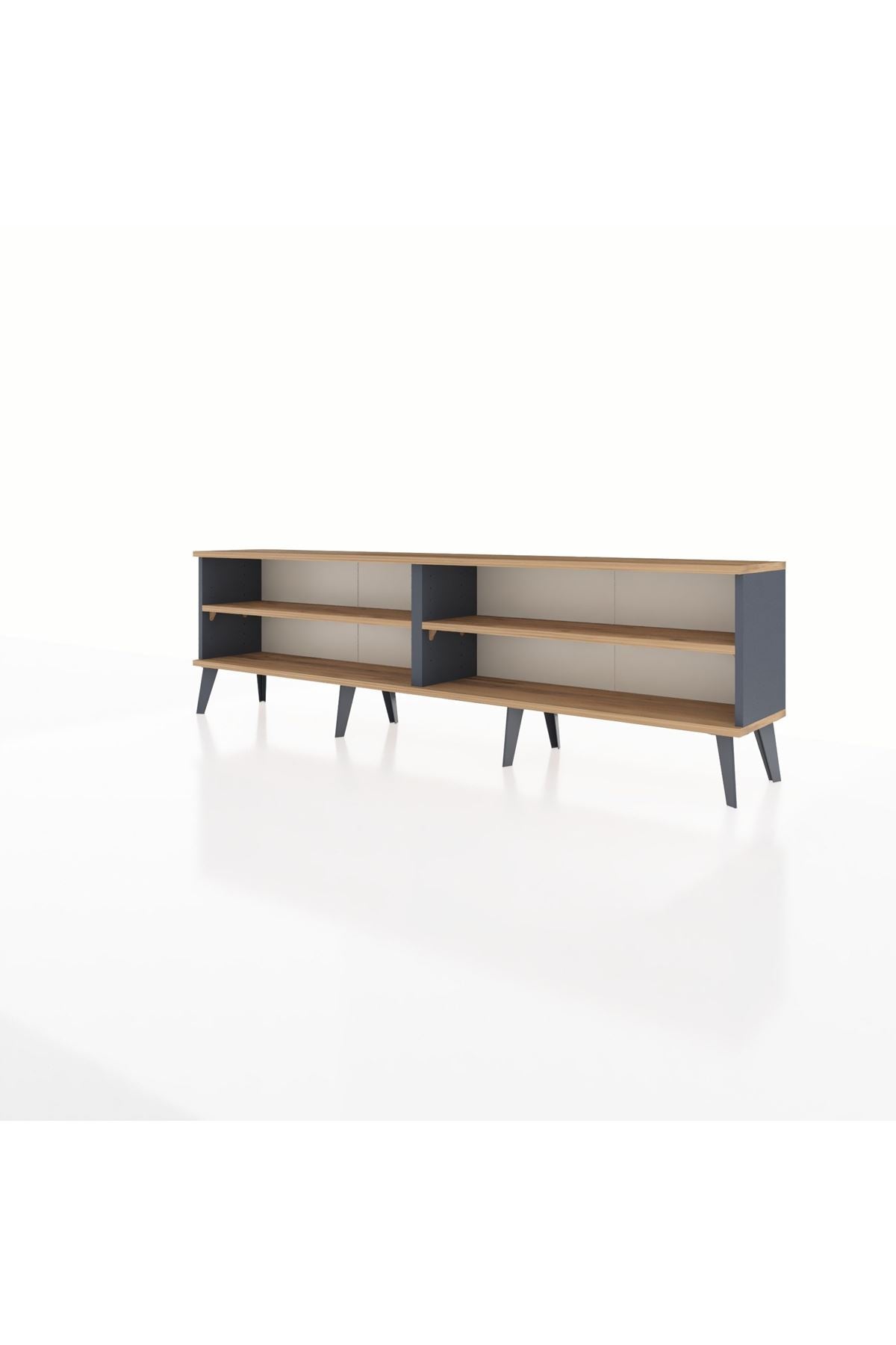 Arges TV Ünitesi 2 Raflı  176x30x51 Antrasit-Çam/Çam