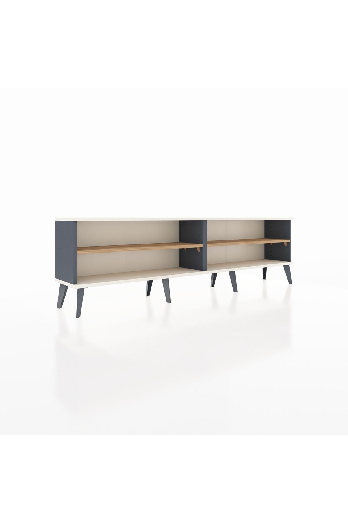 Arges TV Ünitesi 2 Raflı  176x30x51 Antrasit-Aytaşı/Çam