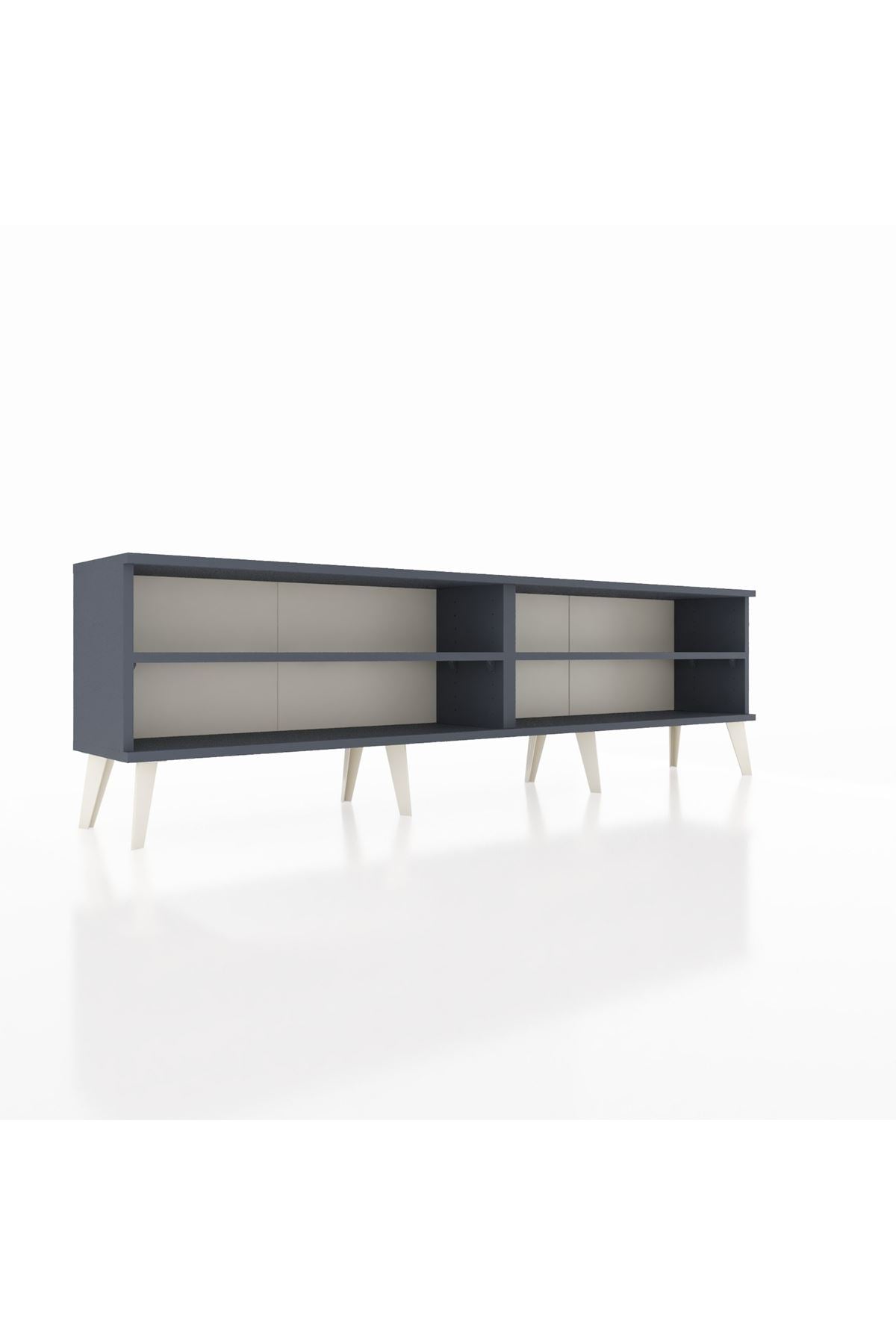 Arges TV Ünitesi 2 Raflı  176x30x51 Antrasit-Antrasit/Antrasit