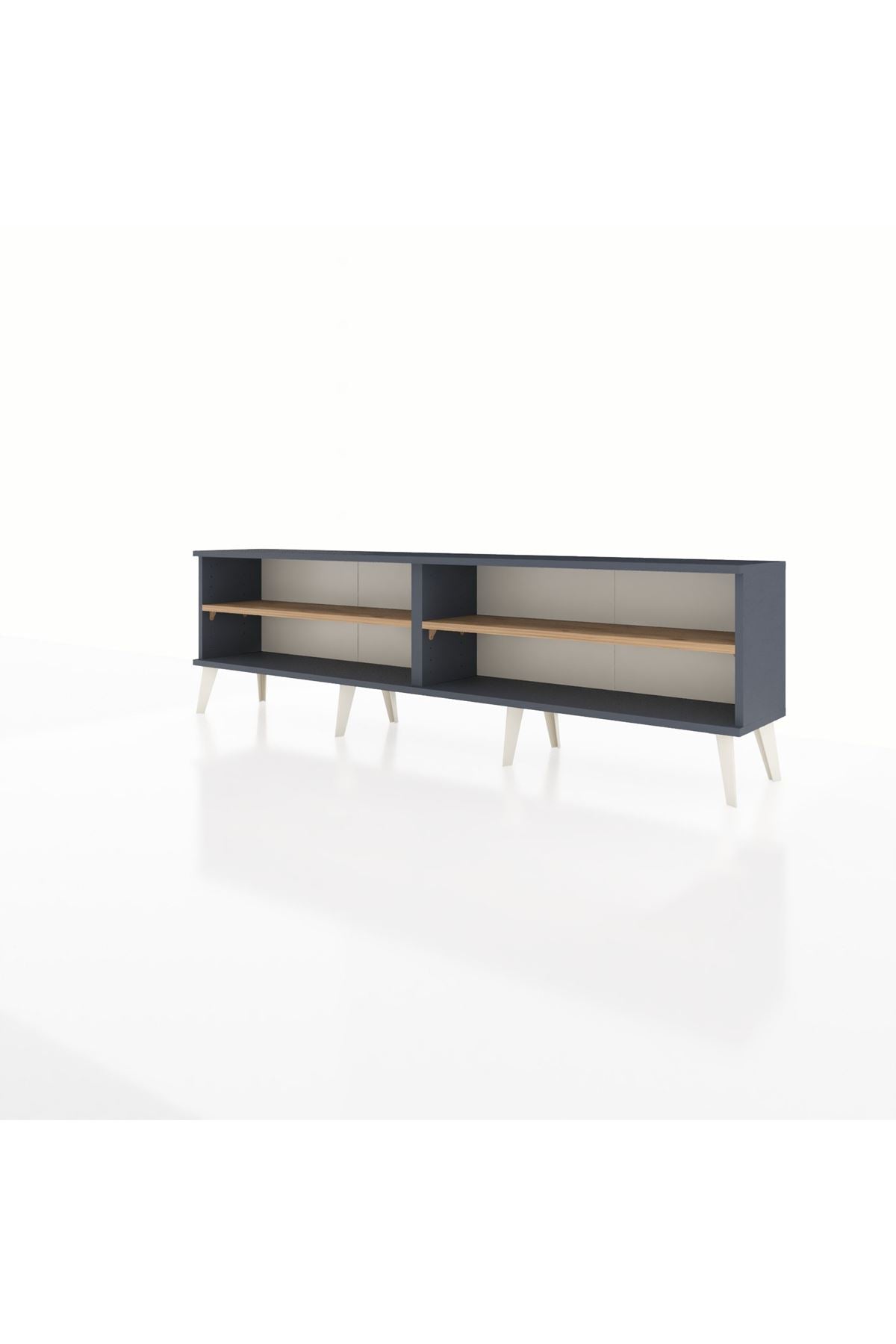 Arges TV Ünitesi 2 Raflı  176x30x51 Antrasit-Antrasit/Çam