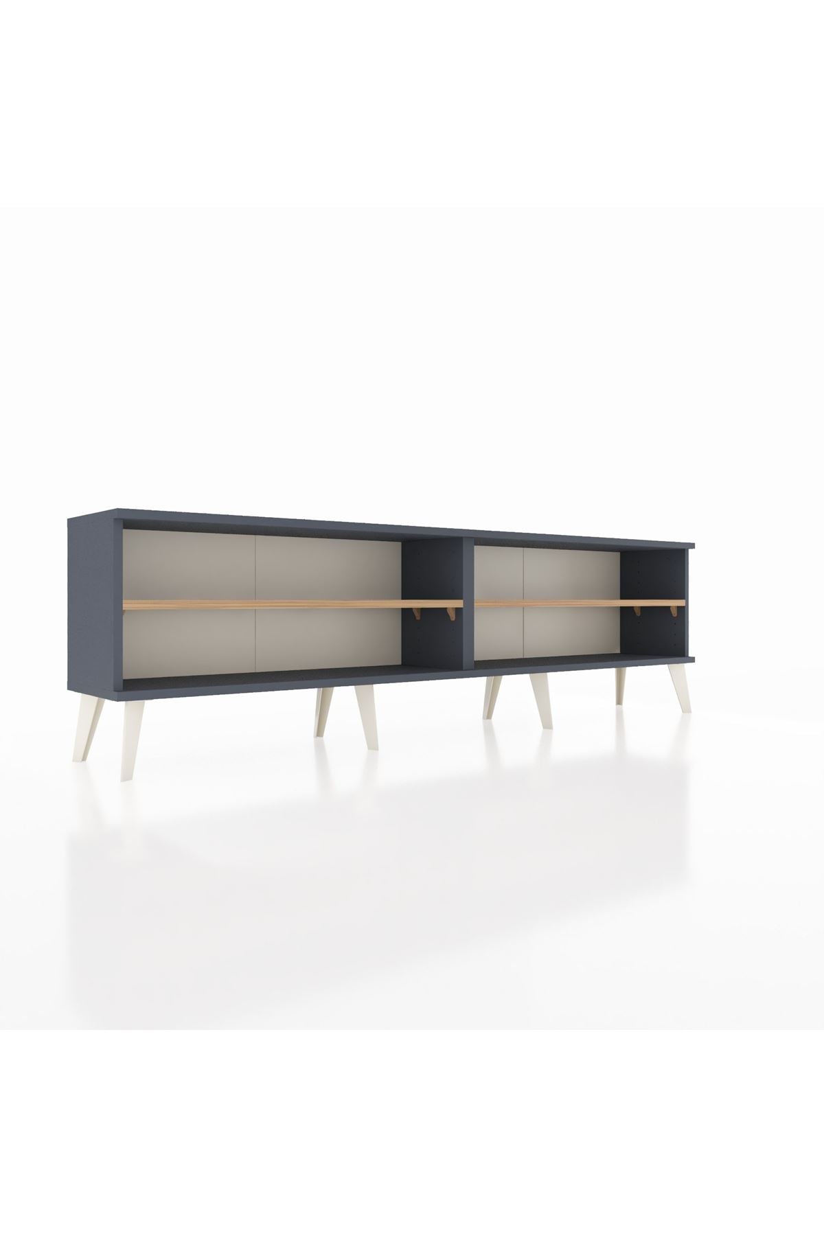 Arges TV Ünitesi 2 Raflı  176x30x51 Antrasit-Antrasit/Çam