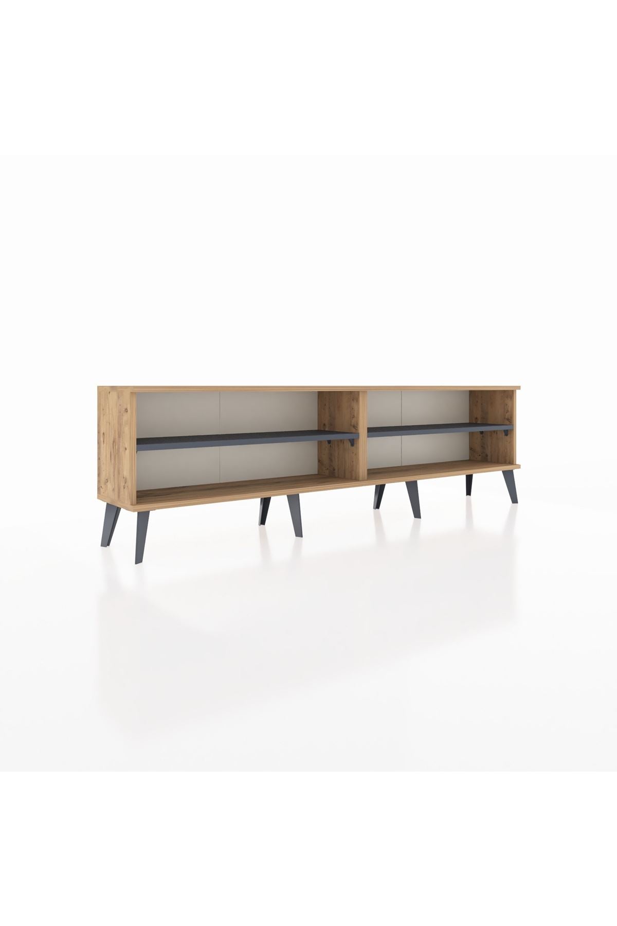 Arges TV Ünitesi 2 Raflı  176x30x51 Çam-Çam/Antrasit