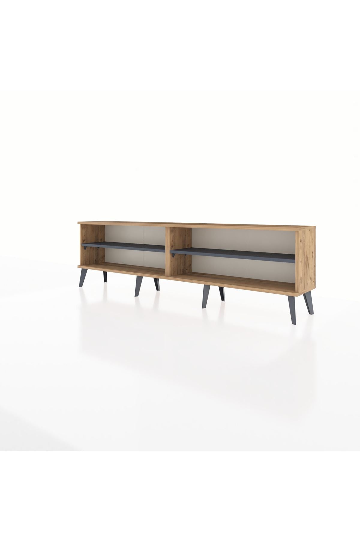 Arges TV Ünitesi 2 Raflı  176x30x51 Çam-Çam/Antrasit