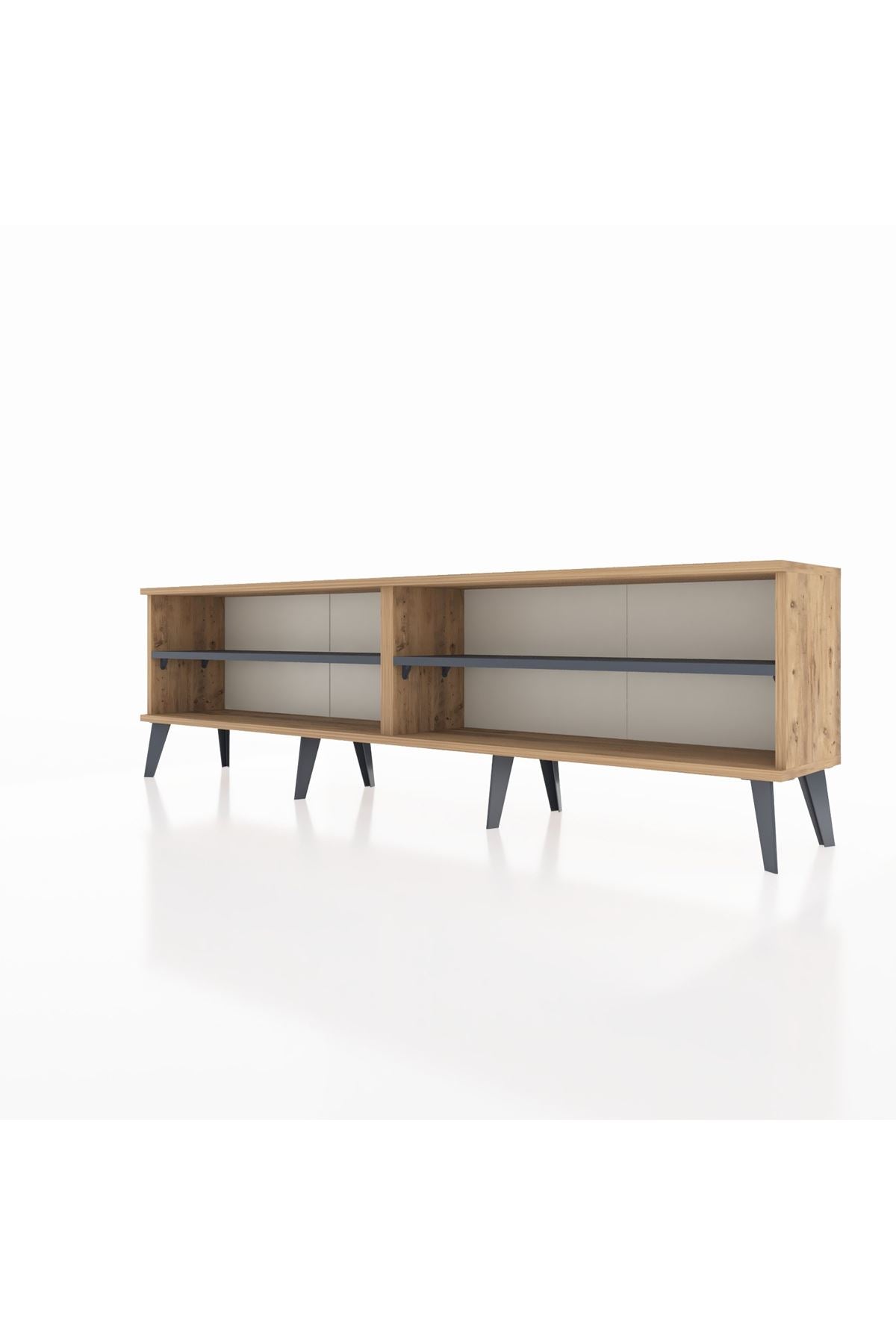 Arges TV Ünitesi 2 Raflı  176x30x51 Çam-Çam/Antrasit