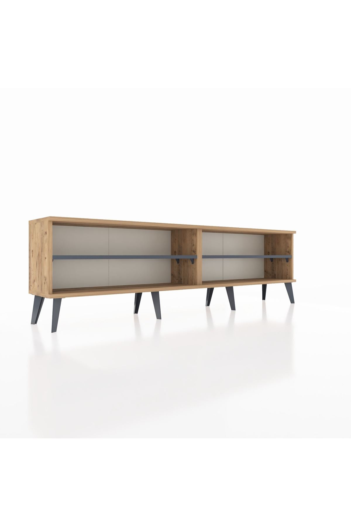 Arges TV Ünitesi 2 Raflı  176x30x51 Çam-Çam/Antrasit