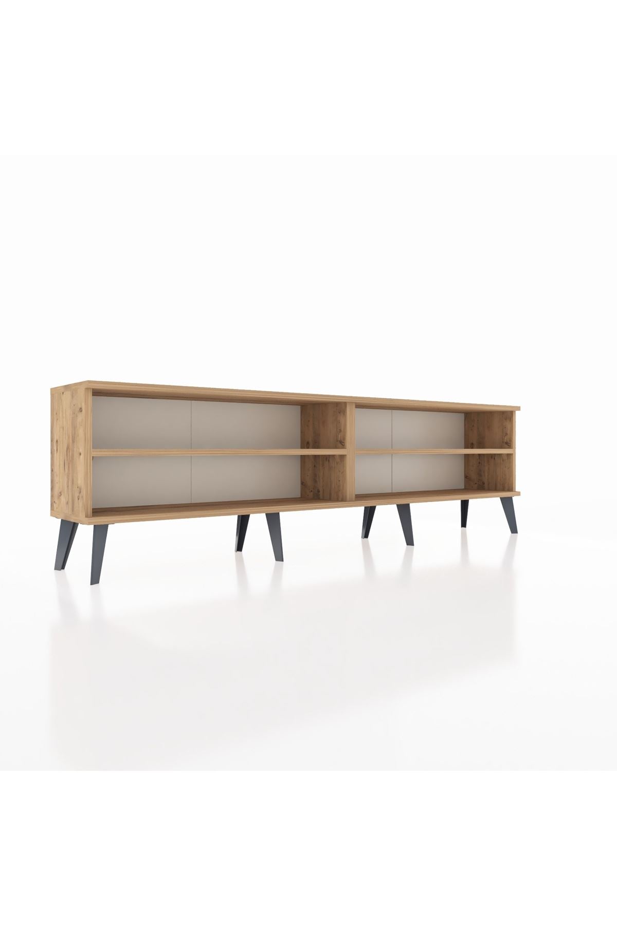 Arges TV Ünitesi 2 Raflı  176x30x51 Çam-Çam/Çam