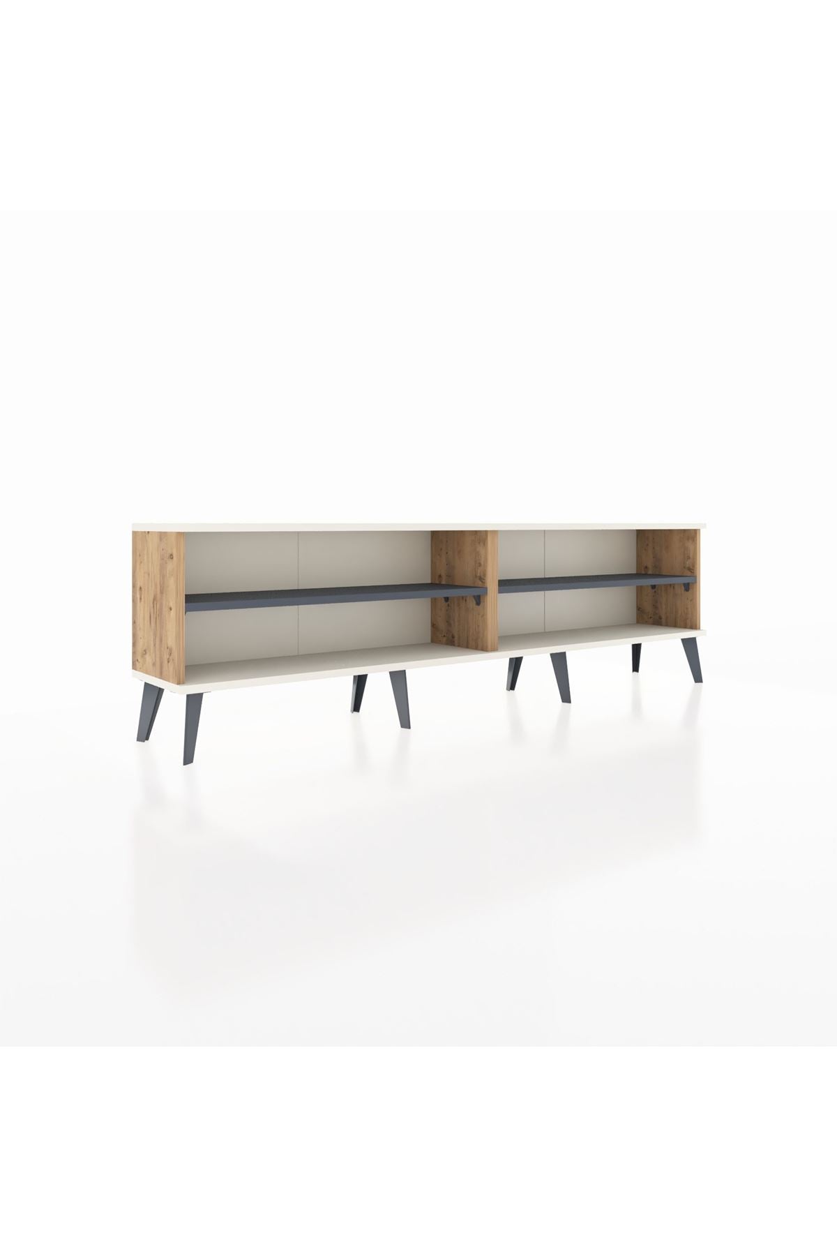 Arges TV Ünitesi 2 Raflı  176x30x51 Çam-Aytaşı/Antrasit