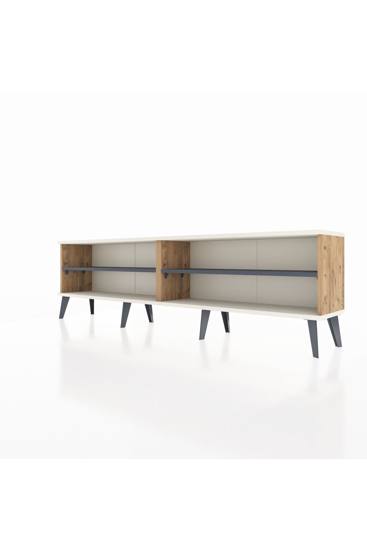 Arges TV Ünitesi 2 Raflı  176x30x51 Çam-Aytaşı/Antrasit