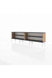 Arges TV Ünitesi 2 Raflı  176x30x51 Çam-Antrasit/Antrasit