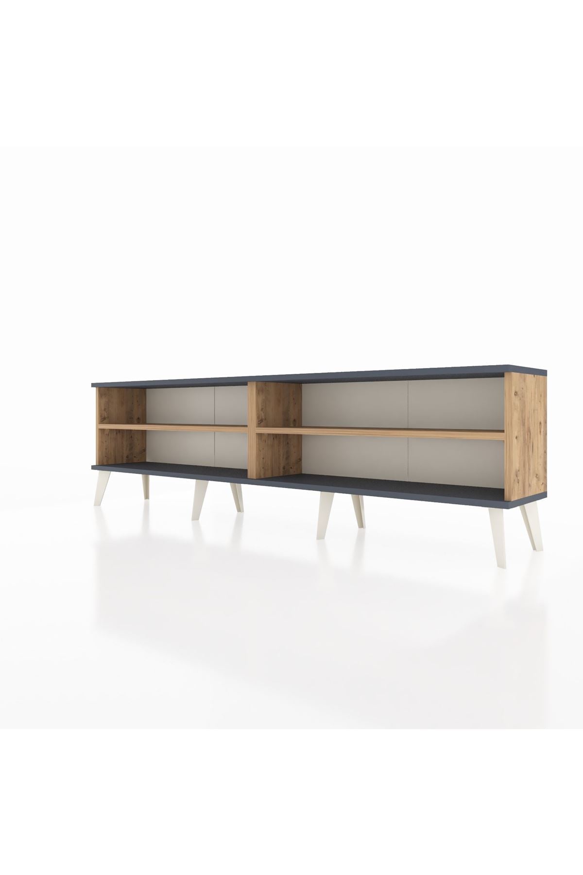 Arges TV Ünitesi 2 Raflı  176x30x51 Çam-Antrasit/Çam