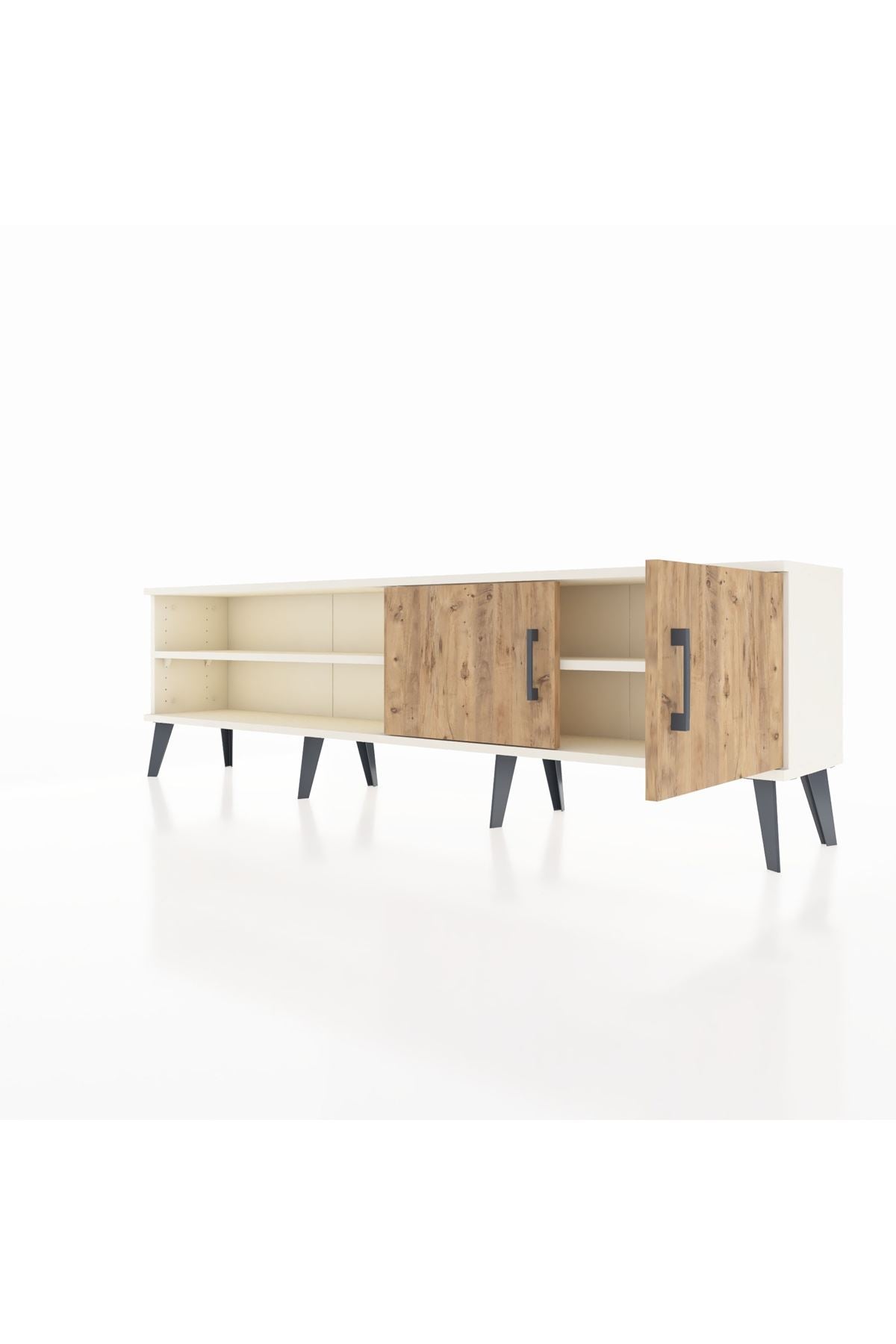 Arges TV Ünitesi 2 Raflı 2 Kapaklı 176x30x51 Aytaşı-Çam/Aytaşı