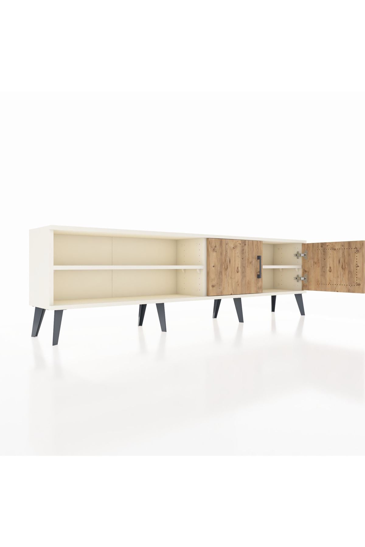 Arges TV Ünitesi 2 Raflı 2 Kapaklı 176x30x51 Aytaşı-Çam/Aytaşı