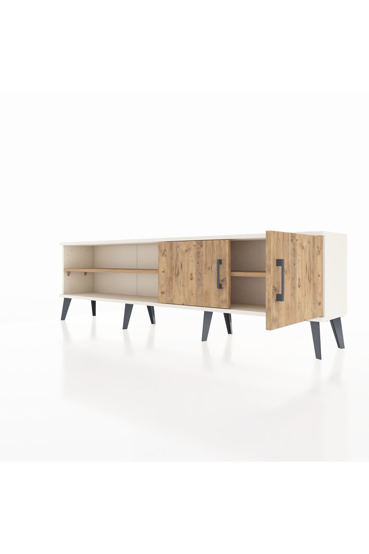 Arges TV Ünitesi 2 Raflı 2 Kapaklı 176x30x51 Aytaşı-Çam/Çam