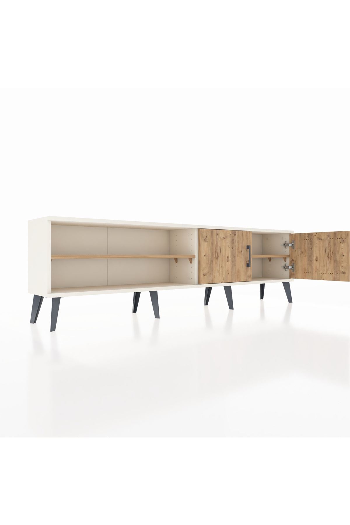 Arges TV Ünitesi 2 Raflı 2 Kapaklı 176x30x51 Aytaşı-Çam/Çam