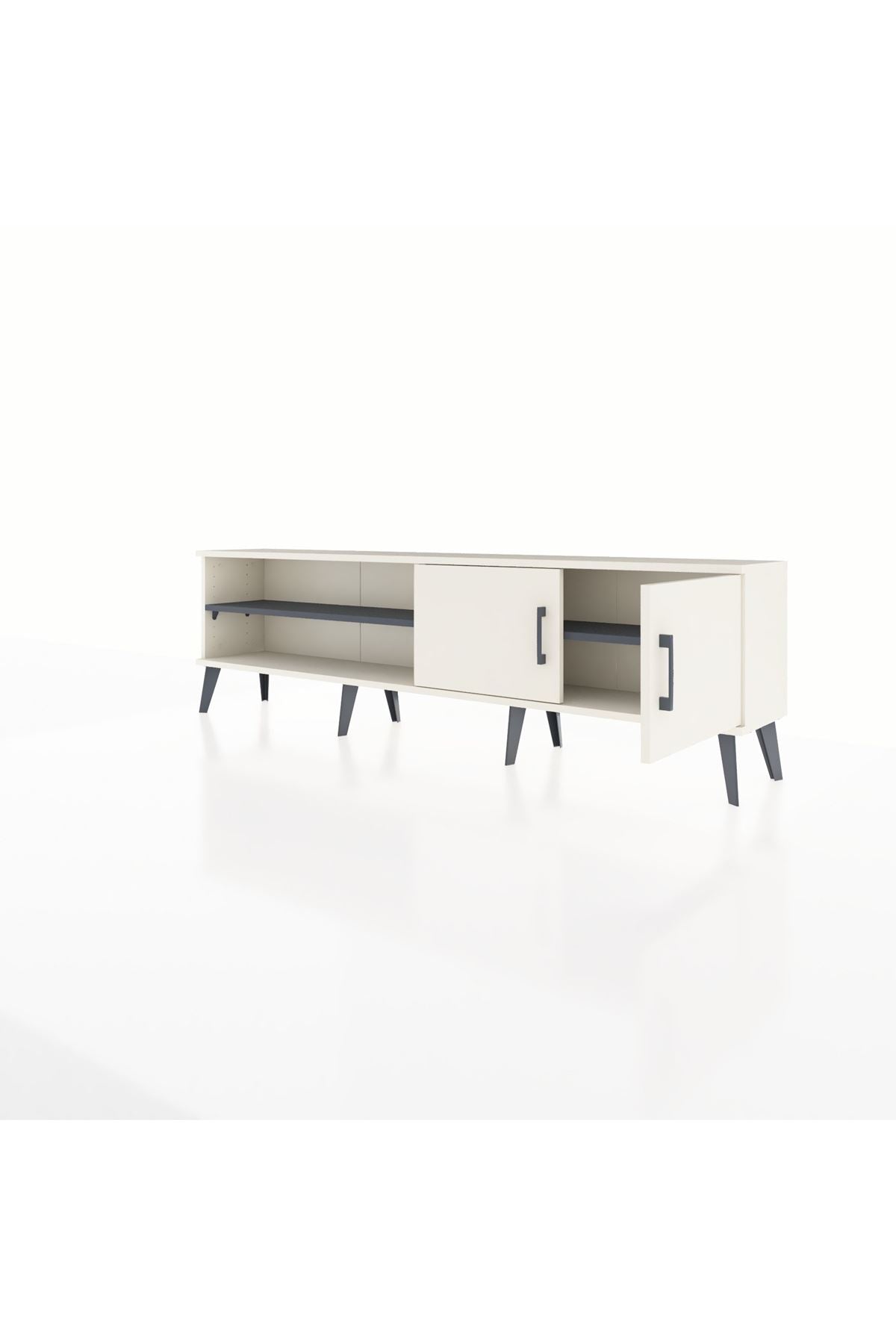 Arges TV Ünitesi 2 Raflı 2 Kapaklı 176x30x51 Aytaşı-Aytaşı/Antrasit