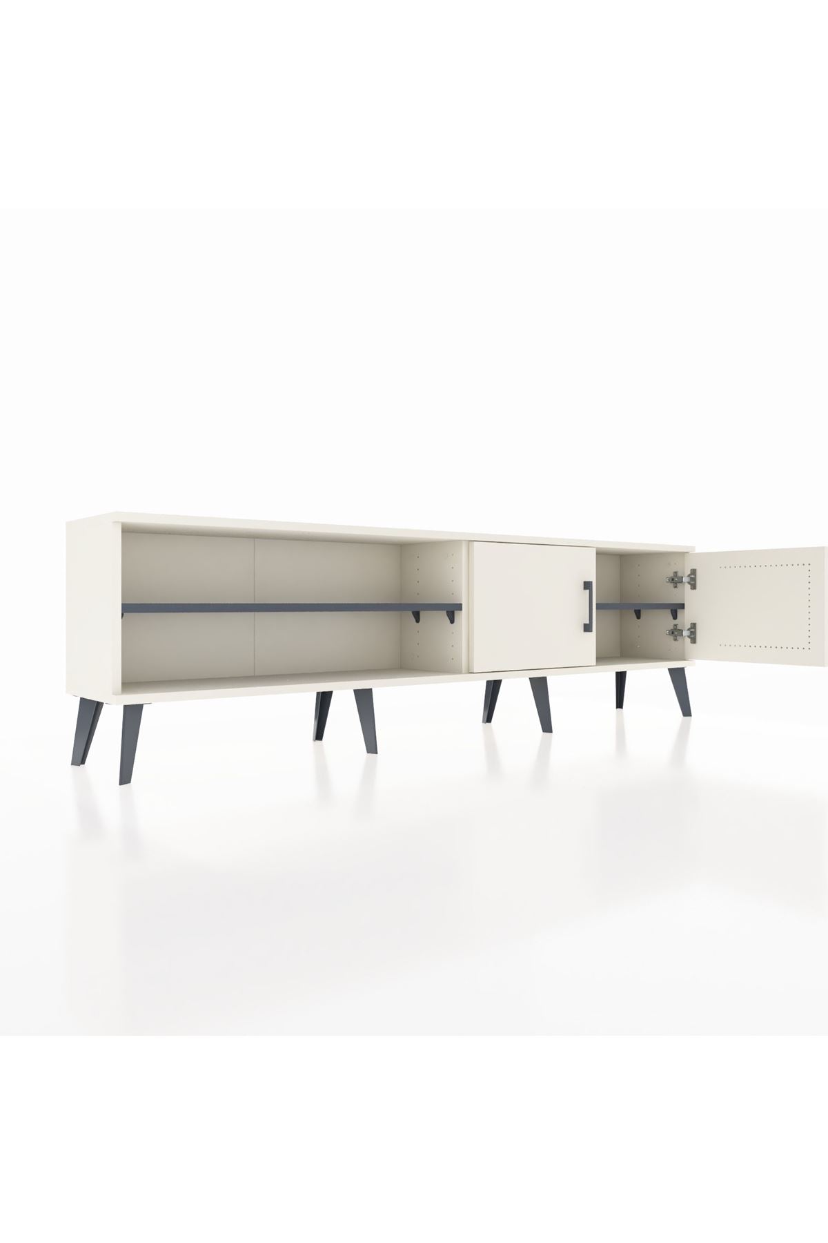 Arges TV Ünitesi 2 Raflı 2 Kapaklı 176x30x51 Aytaşı-Aytaşı/Antrasit