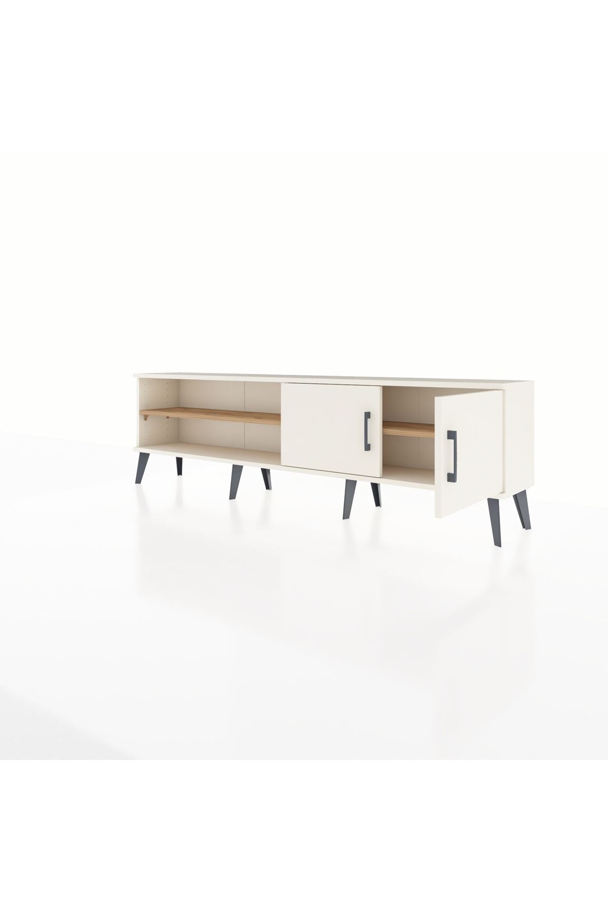 Arges TV Ünitesi 2 Raflı 2 Kapaklı 176x30x51 Aytaşı-Aytaşı/Çam