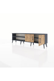 Arges TV Ünitesi 2 Raflı 2 Kapaklı 176x30x51 Antrasit-Çam/Antrasit