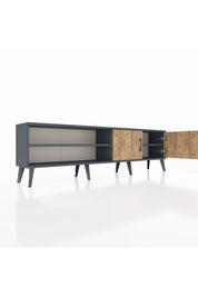 Arges TV Ünitesi 2 Raflı 2 Kapaklı 176x30x51 Antrasit-Çam/Antrasit