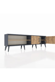 Arges TV Ünitesi 2 Raflı 2 Kapaklı 176x30x51 Antrasit-Çam/Çam