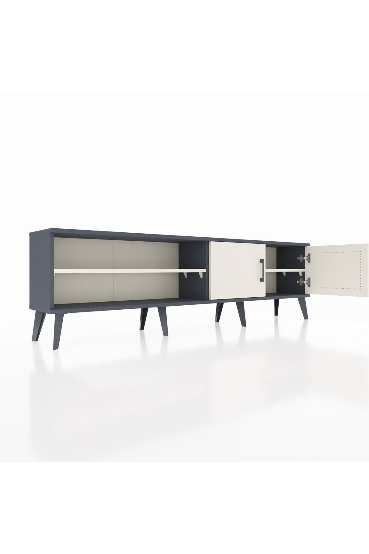 Arges TV Ünitesi 2 Raflı 2 Kapaklı 176x30x51 Antrasit-Aytaşı/Aytaşı