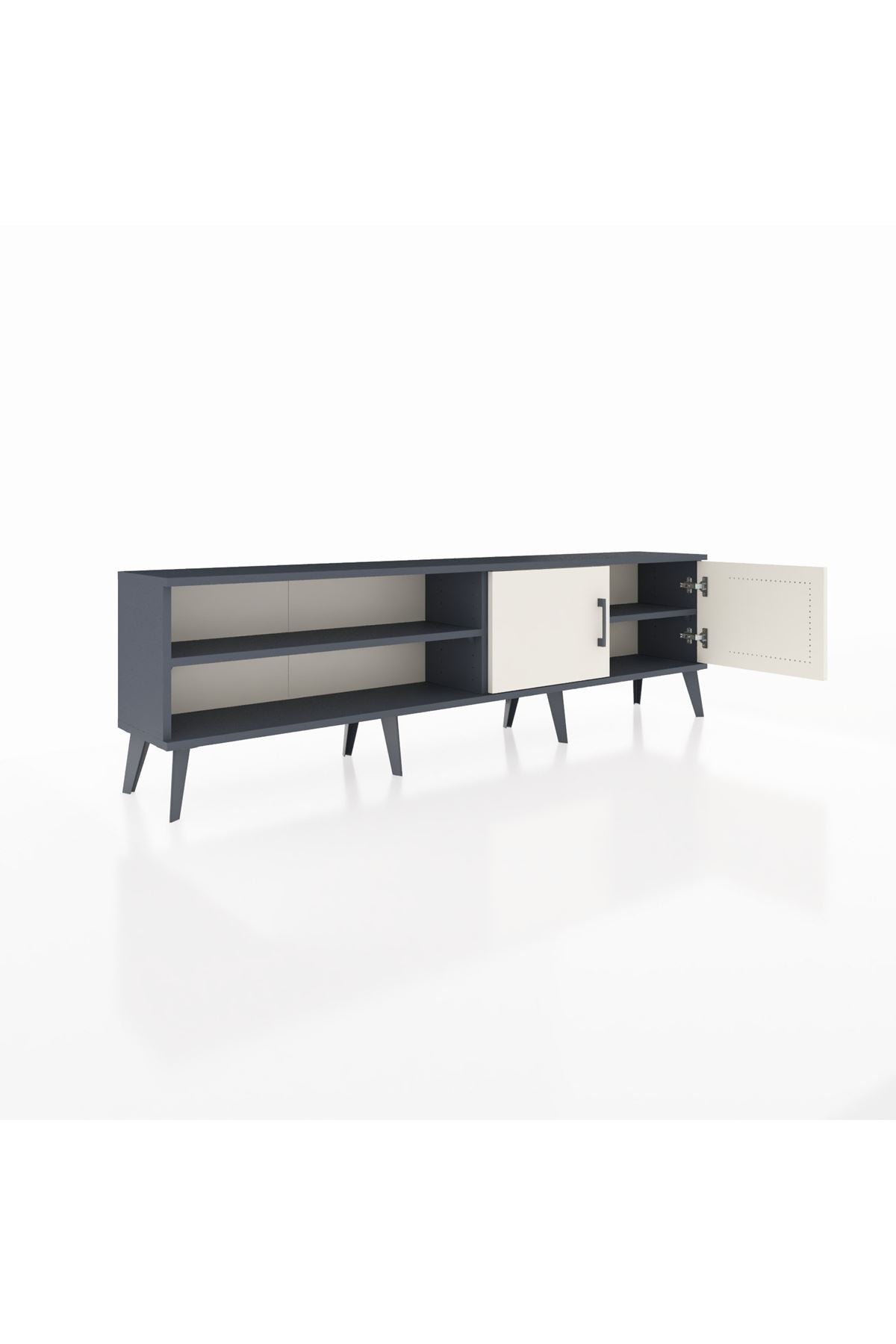 Arges TV Ünitesi 2 Raflı 2 Kapaklı 176x30x51 Antrasit-Aytaşı/Antrasit