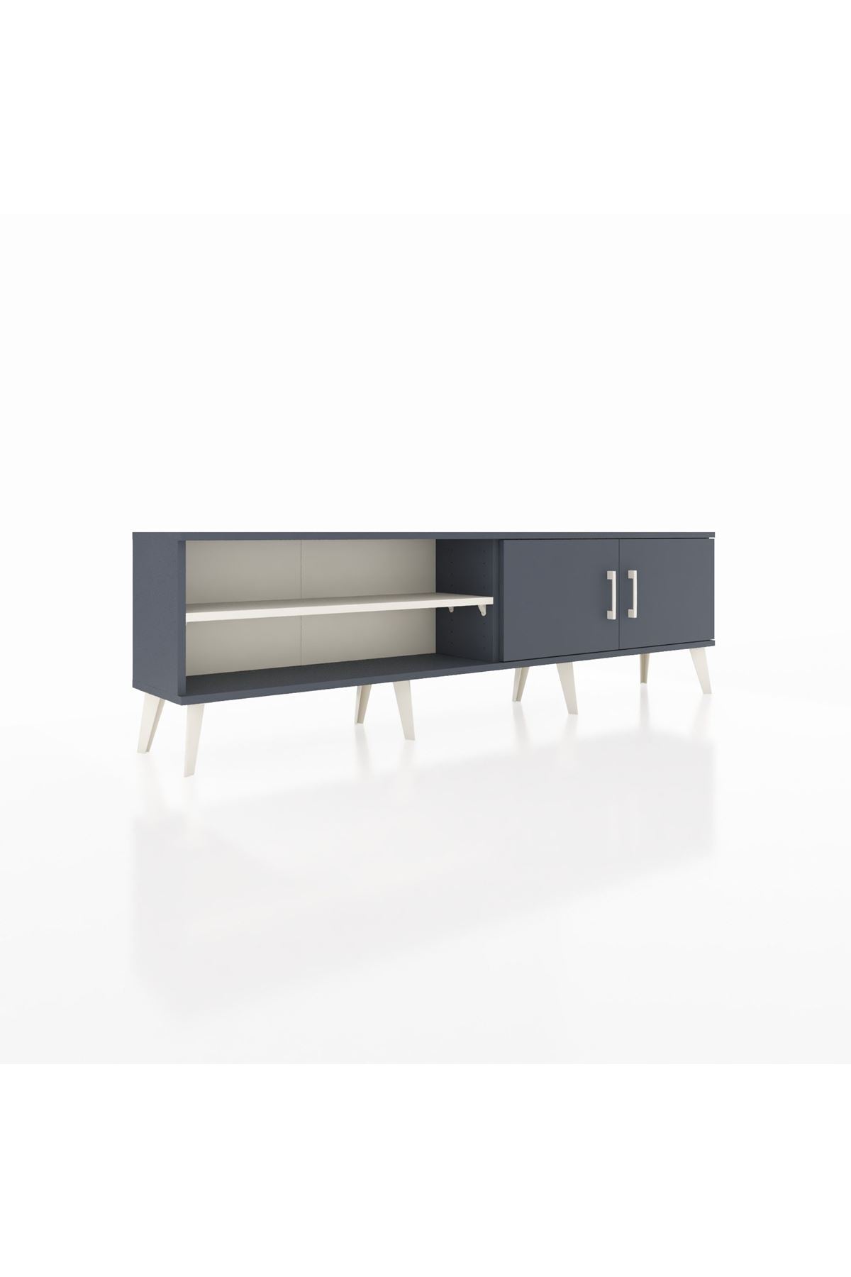 Arges TV Ünitesi 2 Raflı 2 Kapaklı 176x30x51 Antrasit-Antrasit/Aytaşı