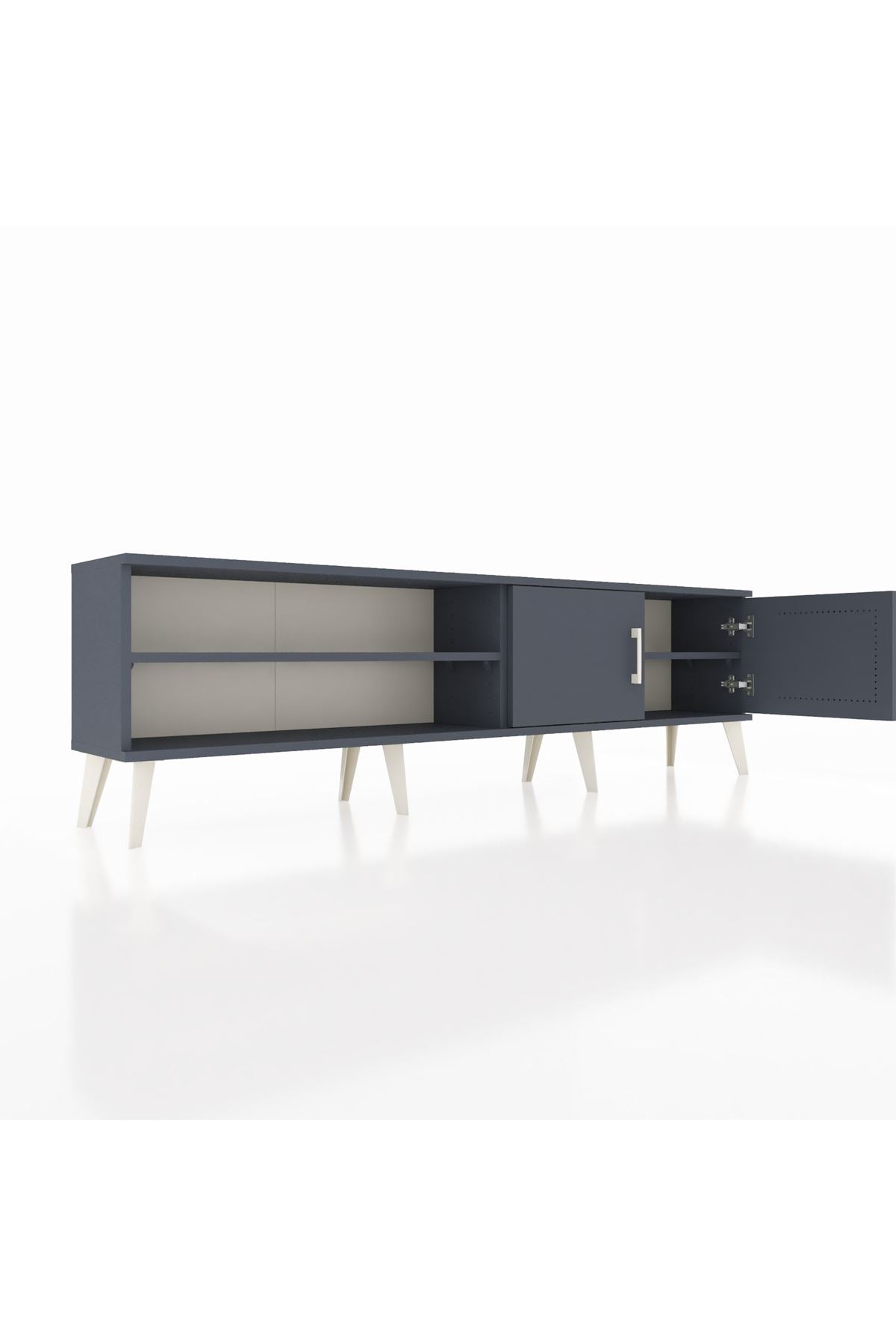 Arges TV Ünitesi 2 Raflı 2 Kapaklı 176x30x51 Antrasit-Antrasit/Antrasit