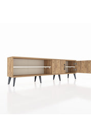 Arges TV Ünitesi 2 Raflı 2 Kapaklı 176x30x51 Çam-Çam/Aytaşı