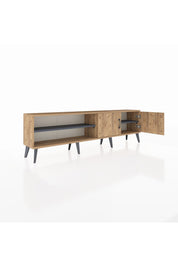 Arges TV Ünitesi 2 Raflı 2 Kapaklı 176x30x51 Çam-Çam/Antrasit