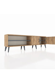 Arges TV Ünitesi 2 Raflı 2 Kapaklı 176x30x51 Çam-Çam/Antrasit