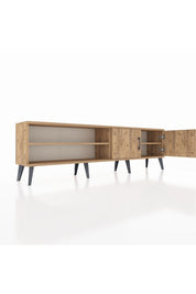 Arges TV Ünitesi 2 Raflı 2 Kapaklı 176x30x51 Çam-Çam/Çam