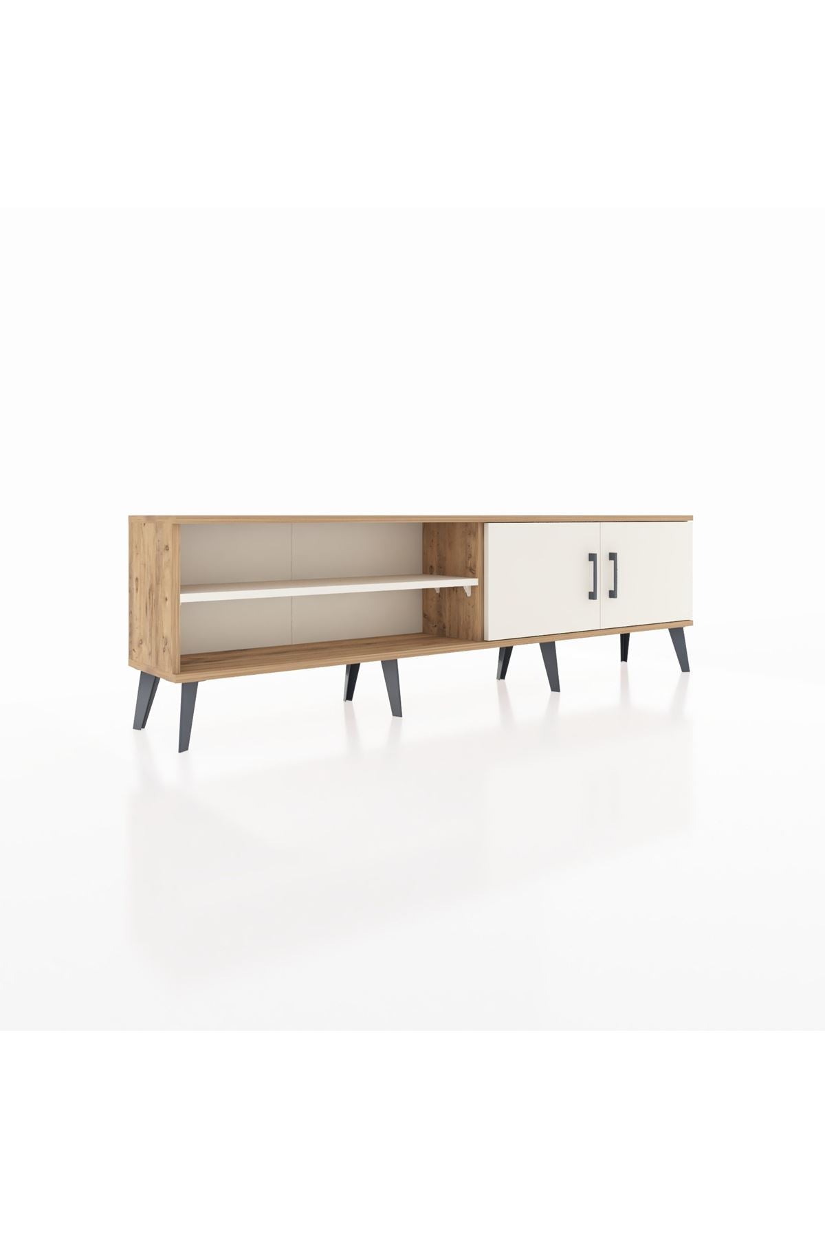 Arges TV Ünitesi 2 Raflı 2 Kapaklı 176x30x51 Çam-Aytaşı/Aytaşı