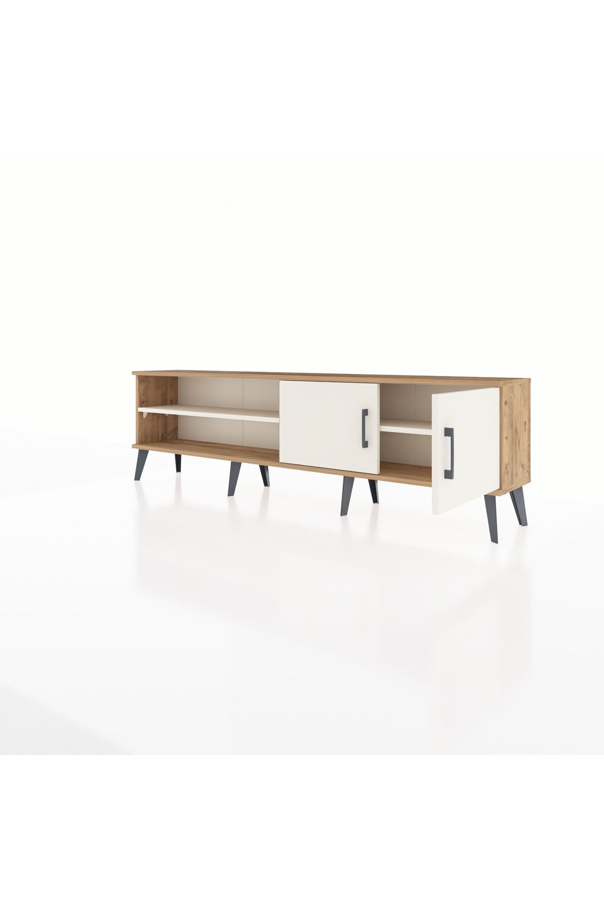 Arges TV Ünitesi 2 Raflı 2 Kapaklı 176x30x51 Çam-Aytaşı/Aytaşı