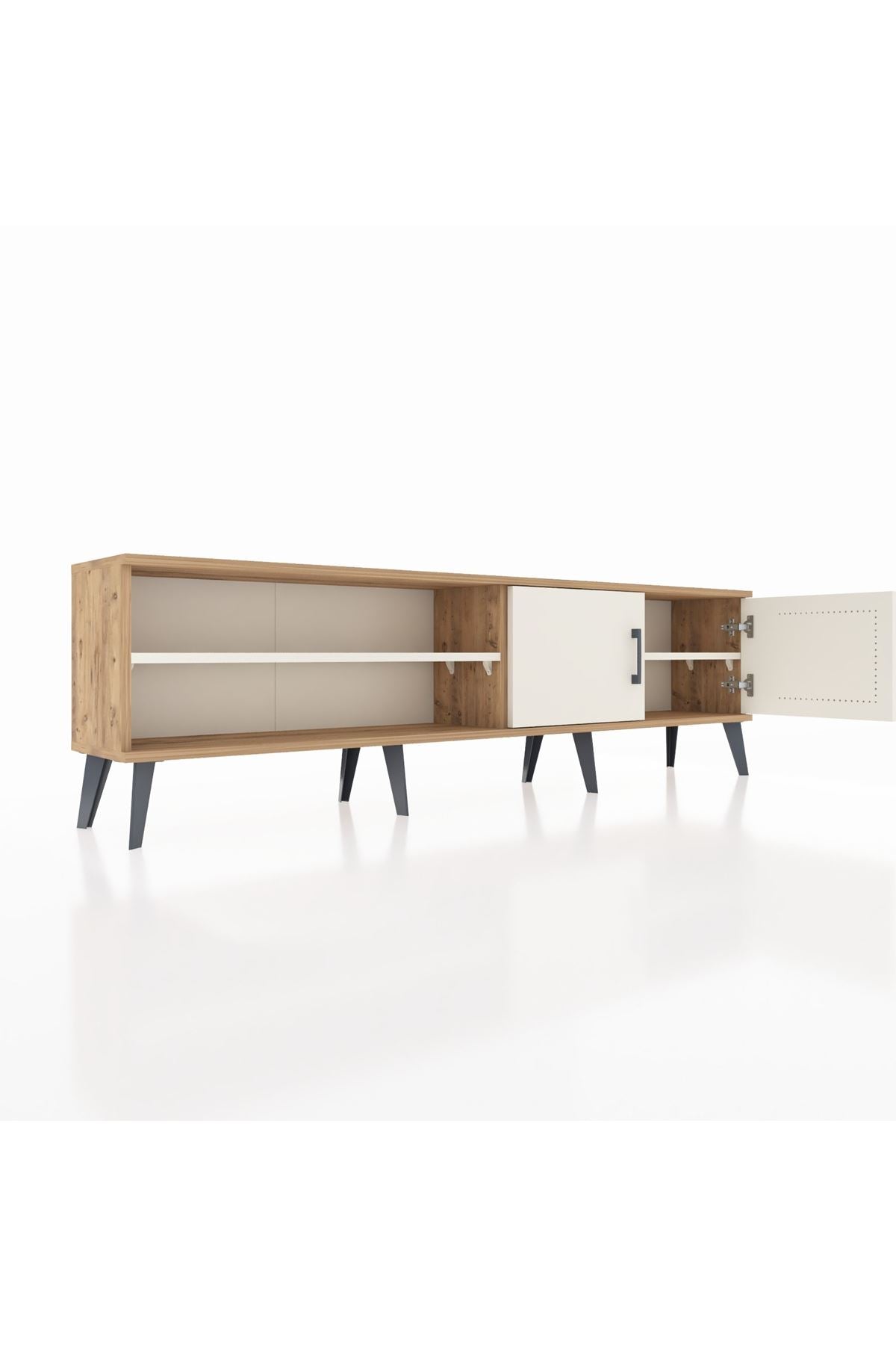 Arges TV Ünitesi 2 Raflı 2 Kapaklı 176x30x51 Çam-Aytaşı/Aytaşı